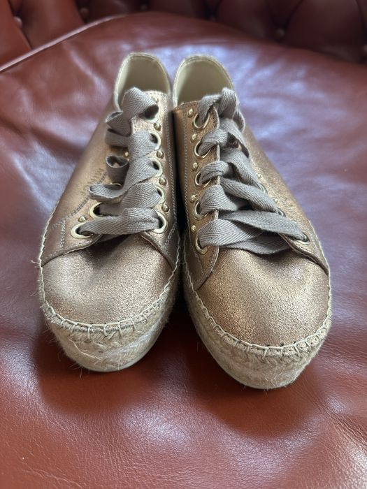 Espadrile Eva Minge, piele, aproape noi, 38.