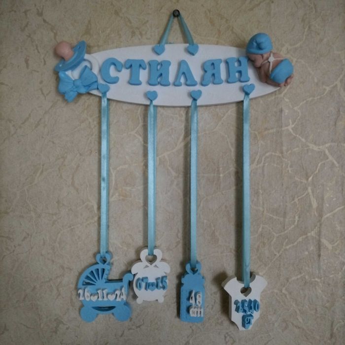 Бебешко пано/визитка с данни