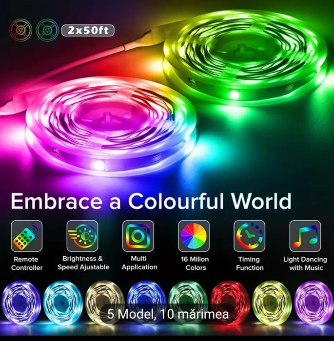 Banda LED 10 metri, ambianță TV, camera