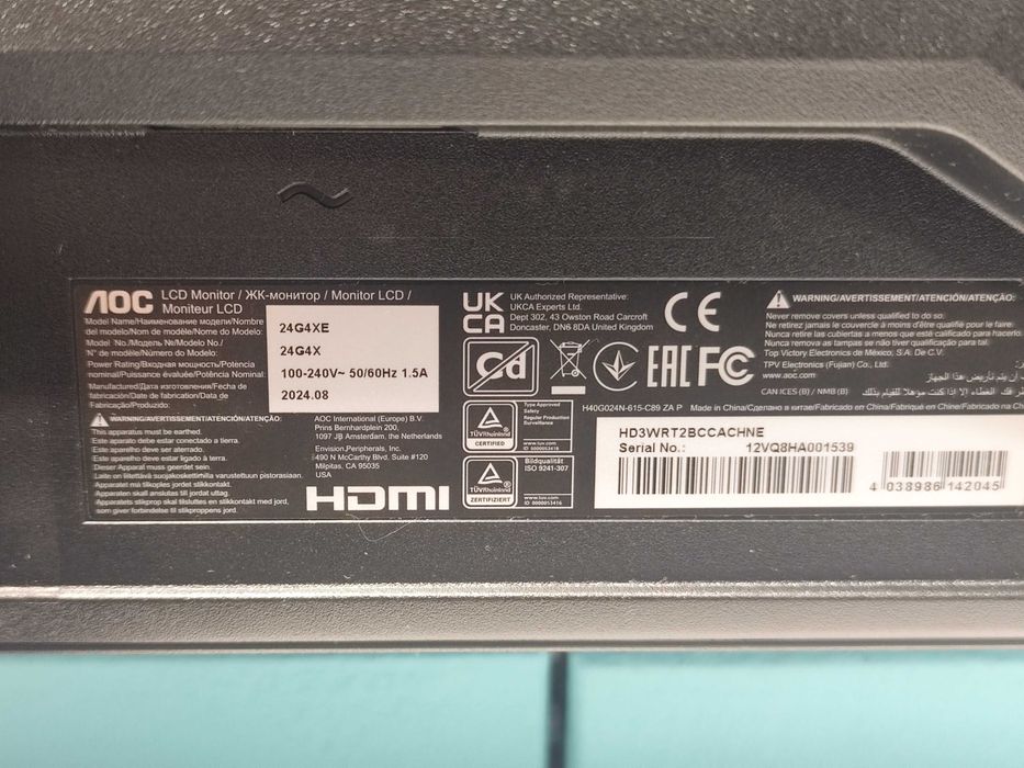 За части – AOC 24G4XE 24" 180Hz