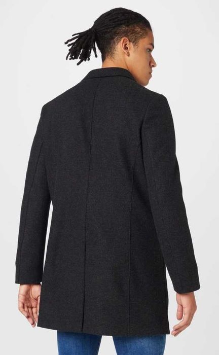 Palton slim premium Cinque 54 XXL lana moale de alpaca gri antracit