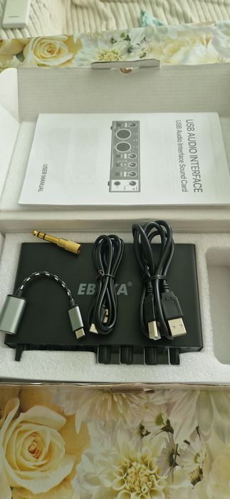 Звукова карта EBXYA 24-битова/192 kHz USB, MIC/XLR/линейни входове