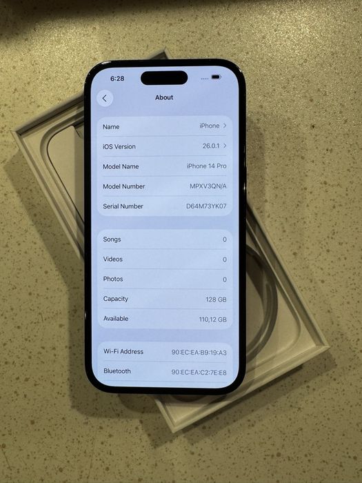 iPhone 14 Pro 128GB Black – Отличен, 88% Батерия.