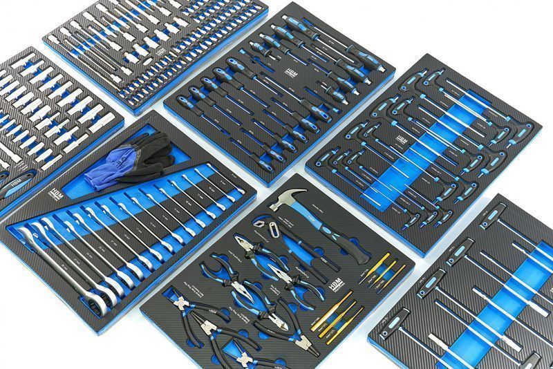 Професионален шкаф с инструменти нвм със 7 чекмеджета, 262 броя, 7 мод