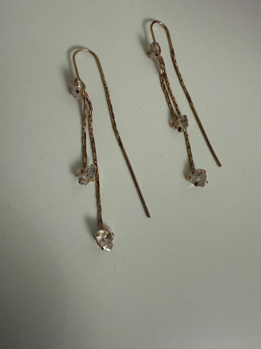 Золотые серьги  протяжки