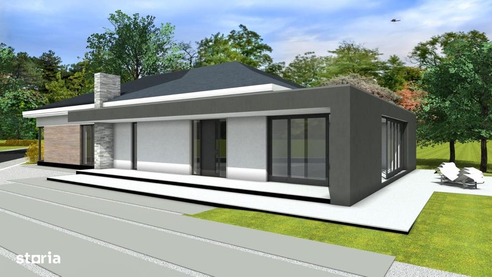Vila construita la sol in Cartierul Atena cu teren generos