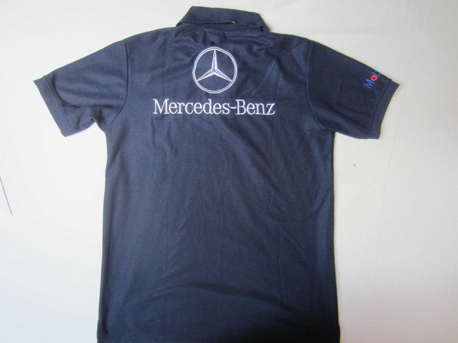 Tricou polo Mercedes AMG, masura M, 2 nasturi inscriptionati, 100%Bumbac stare f. buna