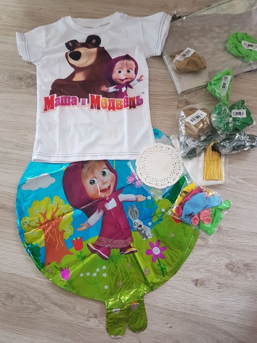 Фон за рожден ден и аксесоари Маша и мечока