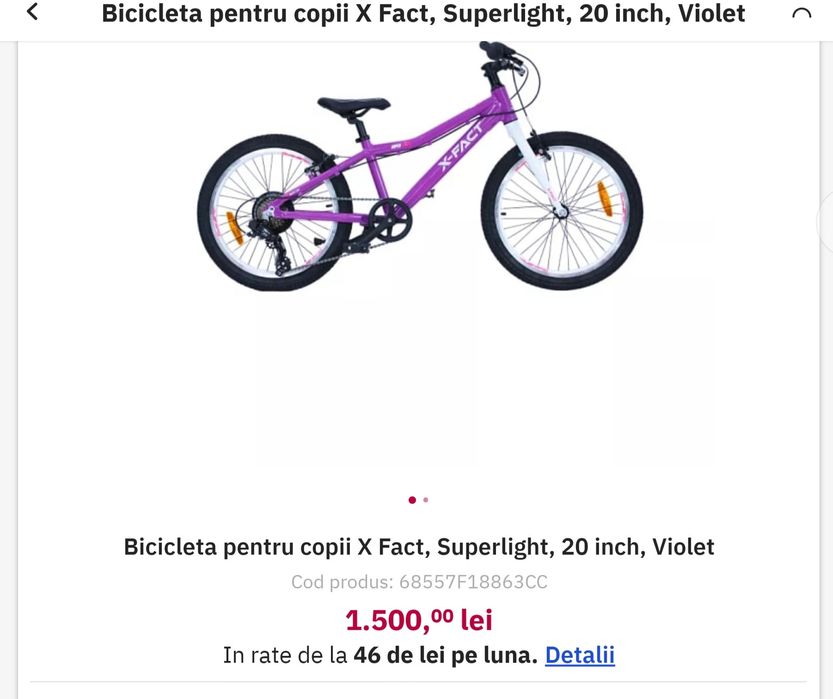 Bicicleta copii 20 inch.