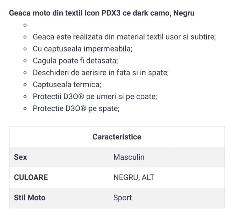 Geaca moto Icon PDX3