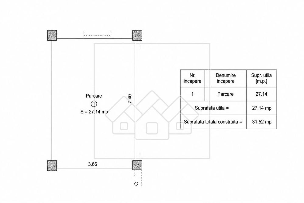 Apartament 3 camere, balcon, loc de parcare - Turnisor
