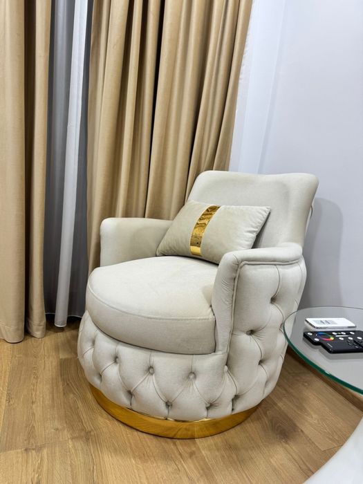 Fotolii Chesterfield Catifea Bej