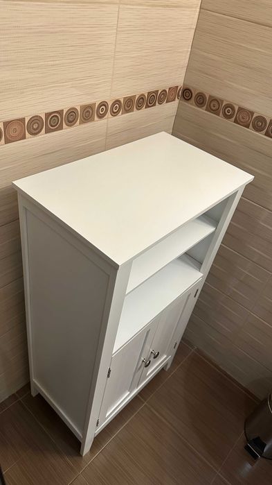 Гардероб с регулируеми рафтове и 2 врати, 50x30x93 см, бял