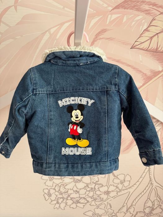 Дънково яке с Mickey Mouse и подплата, размер 80