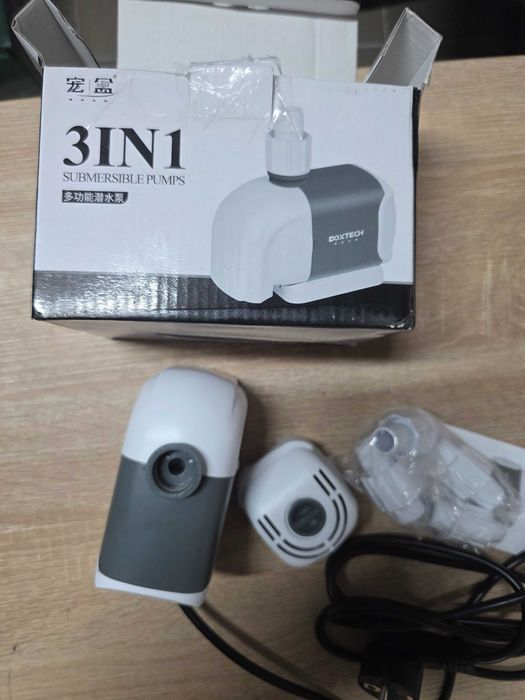 Pompa submersibila pentru acvariu Boxtech, pompa de alimentare cu apa pentru acvariu cu 3 duze