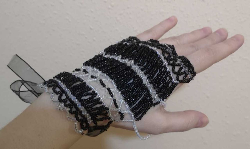 из бисера перчатка, митенка