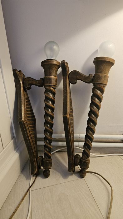 Lampă și aplice lemn masiv vintage