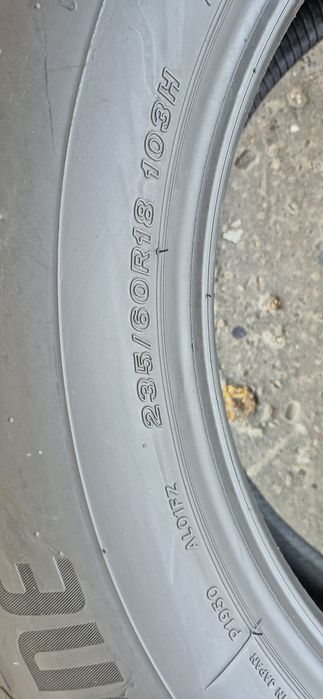 4 anvelope vara ca noi Bridgestone 235/60/18,dot 2022.Pretul este pe bucata.