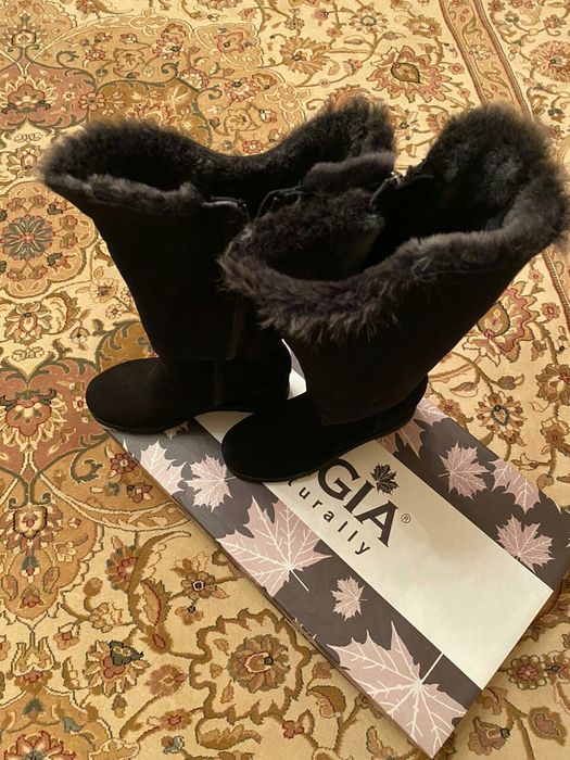 Новые Сапоги замша черные размер 38