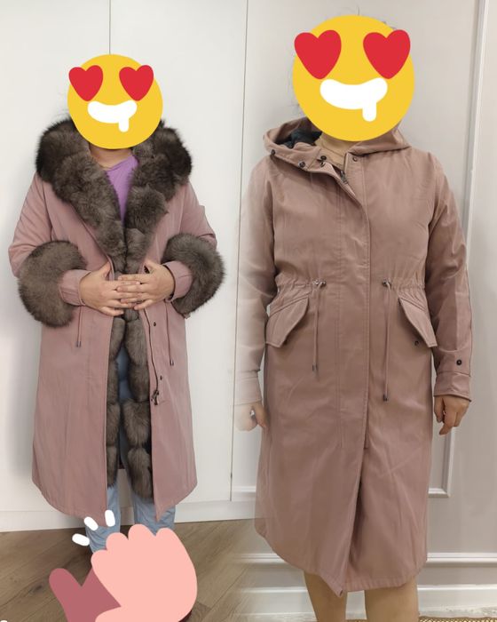 Продам парку почти новый,натуральный мех, длина до колен очееь тепло