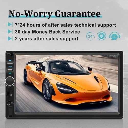 Нов 7" Двоен Дин CarPlay Android Auto Авто Радио + Камера за кола