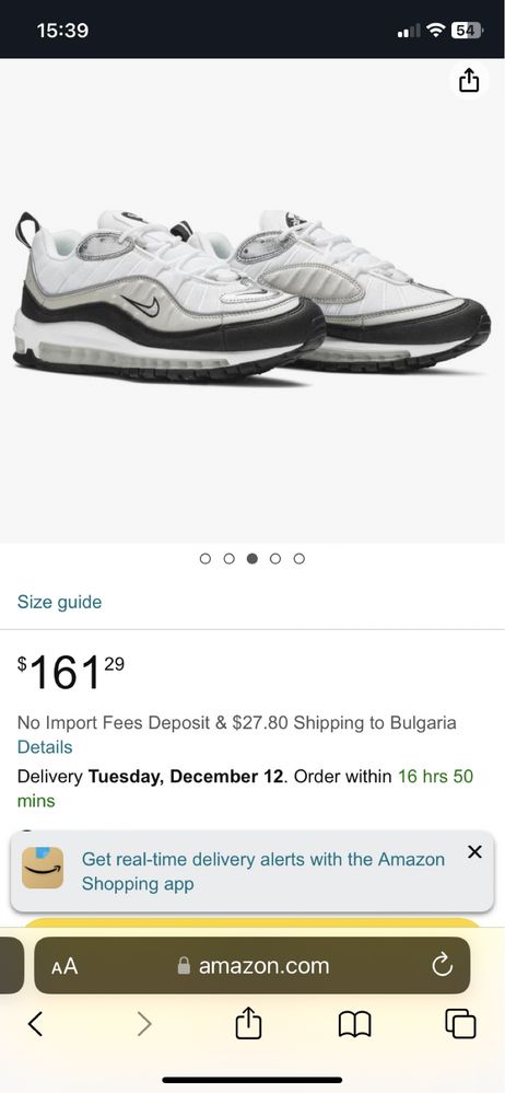 Air max outlet 98 size guide