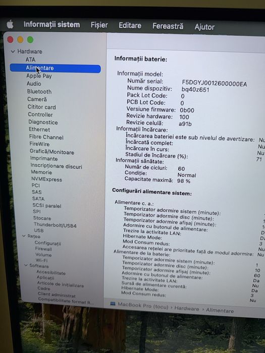 Macbook Pro M3 16 inch 98% baterie