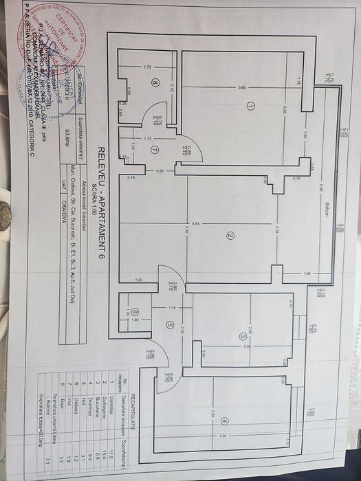 Apartament, 3 camere, etajul 1,STOMATOLOGIE/ ROTONDA