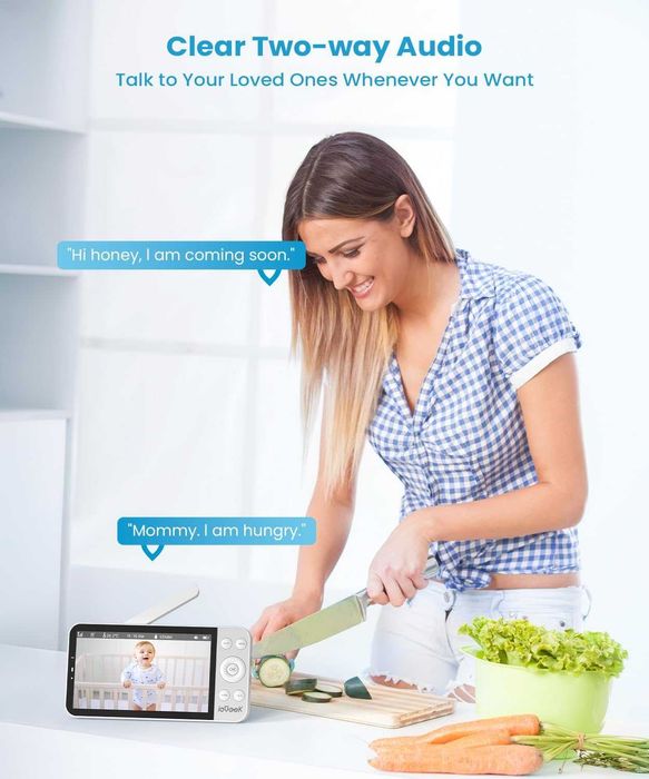 Видео бебефон ieGeek Baby 5 с приложение и Wifi