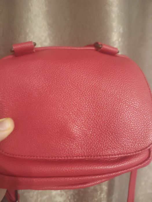 Geanta piele naturala roșie mărimea 20x20