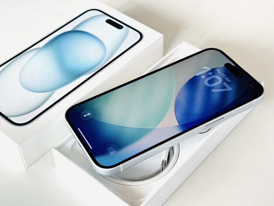 Iphone 15 128GB Blue 100% Батерия! Гаранция 6 месеца