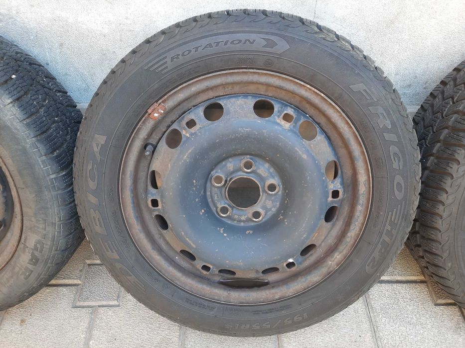 jante tabla 15" 5x100 cu anvelope m+s 195/55r15 skoda fabia