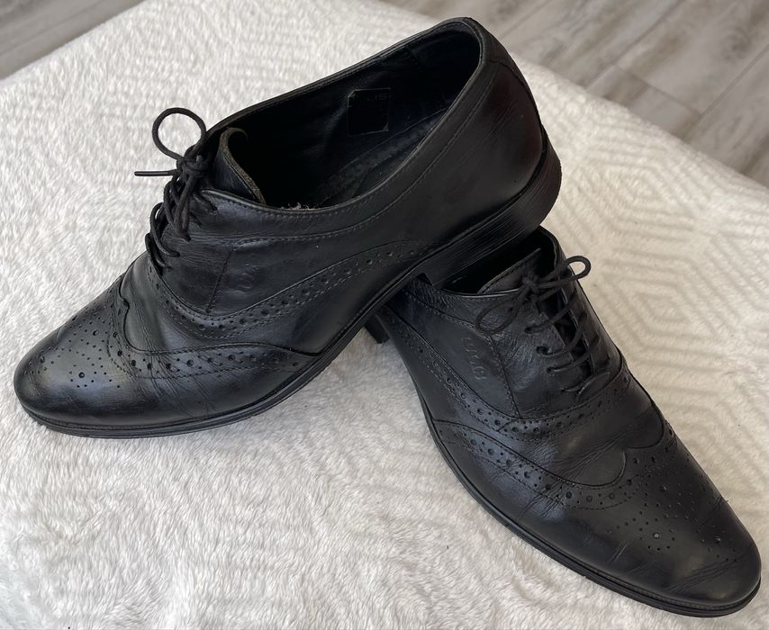 Pantofi din Piele Naturală, Negru Mat - Stare Excelentă!