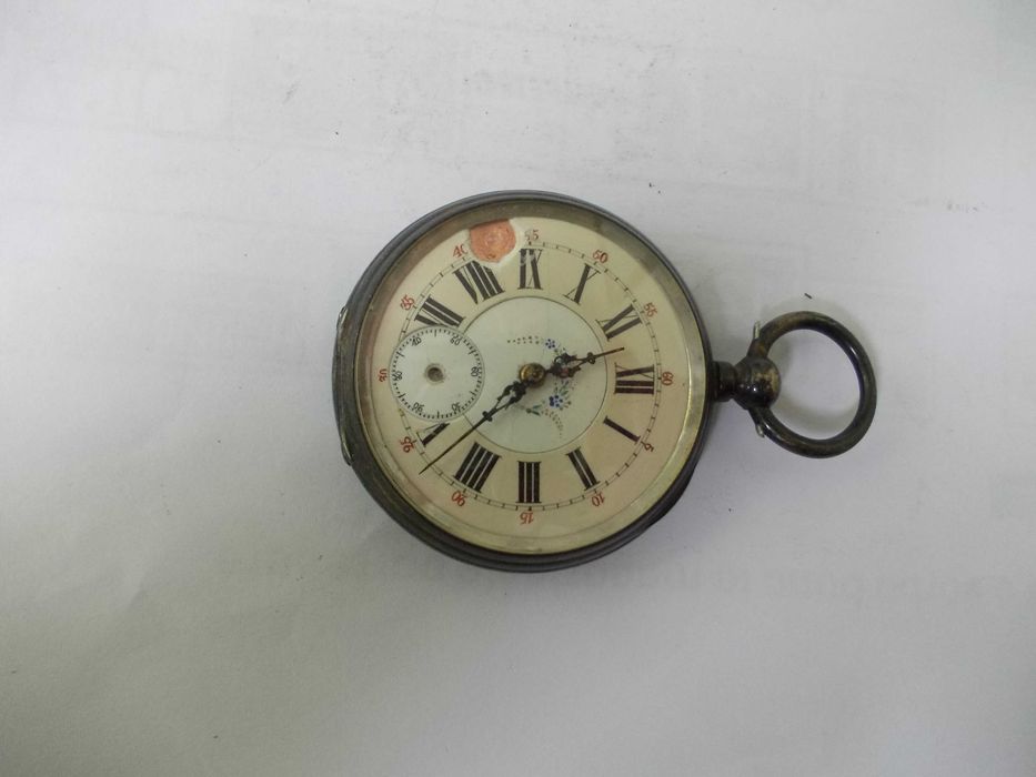 Ceas vechi de buzunar defect din argint 1891