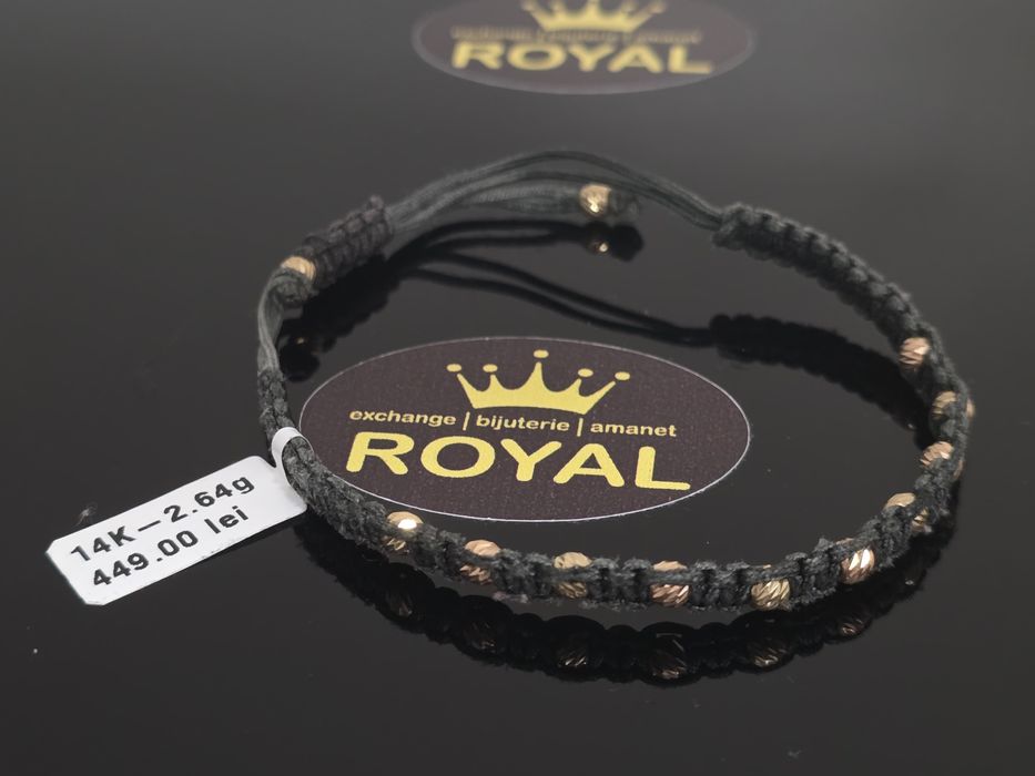 Bijuteria Royal: Brățară Șnur aur14k/2.64 gr