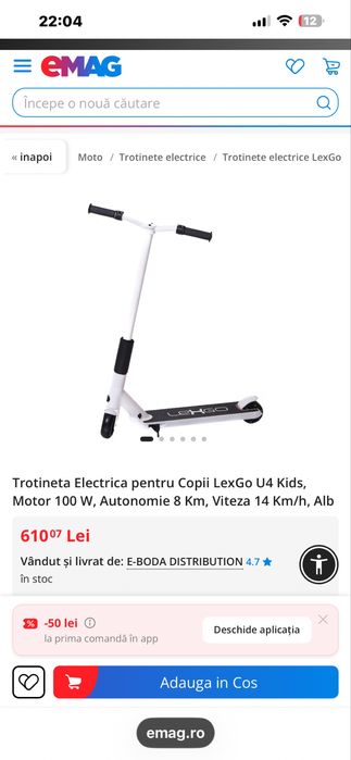 Trotinerta electrica copii