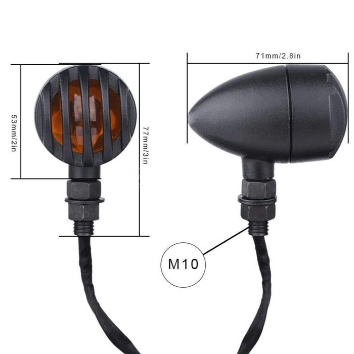 Semnalizari Moto Chopper Bobber Cafe Racer Bullet Metal Glont A772