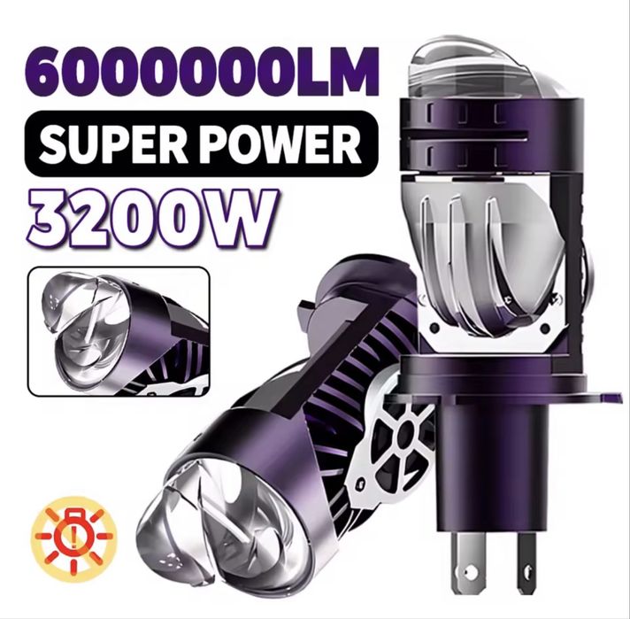 Set becuri bec led H4 lupa Faza scurta lunga far Dacia Suzuki Hyundai