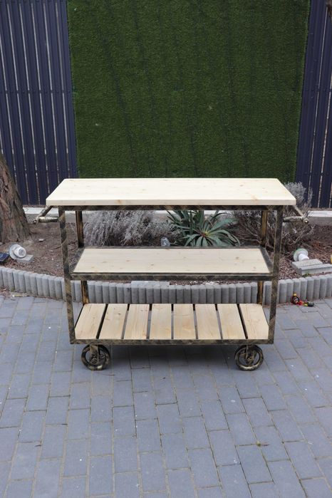 Stander, insula, carucior bucatarie.Masa cu roti STIL INDUSTRIAL