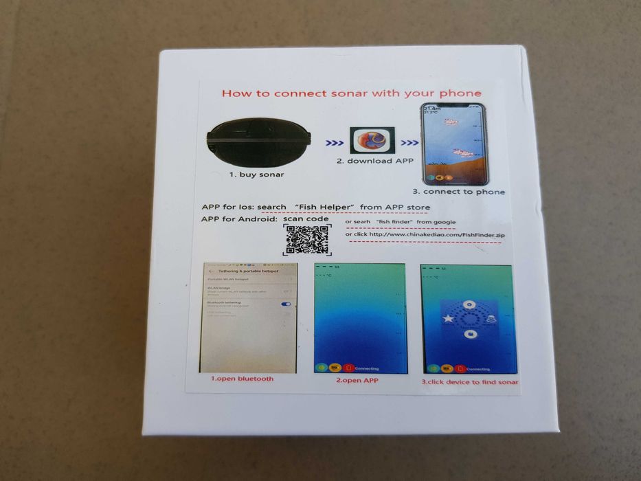 Sonar wireless, pe telefon, fish finder, undita, pescuit