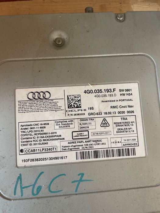 Unitate/ navigatie MMI AUDI A6 C7 2011 - 2018 4G0035193 F