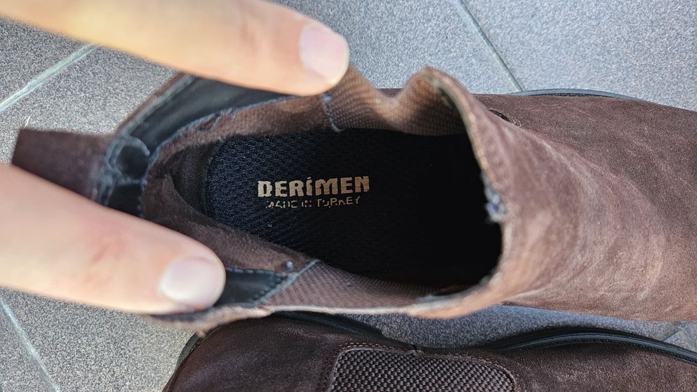 Мъжки боти от естествен велур