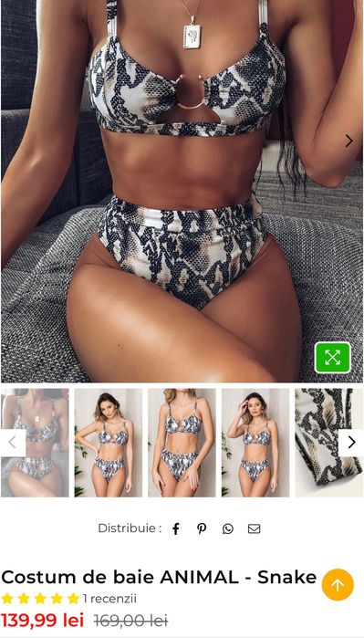 Costum de baie 2 piese Snakeprint - L