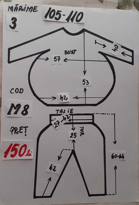 Costum Mar pentru copii marimea 3(4-5-6 ani)