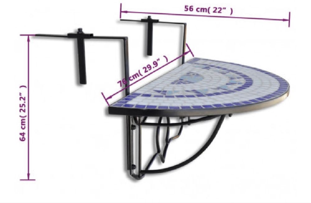 Vand masa de balcon suspendata