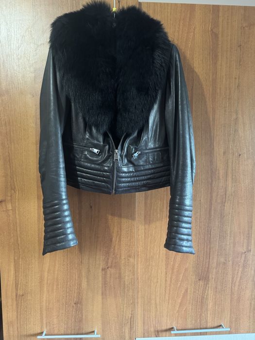 Кожено яке с яка от лисица