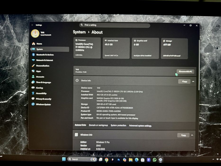 DELL Precision 7540 RAM-48 GB NVIDIA Quadro RTX 3000 6 GB