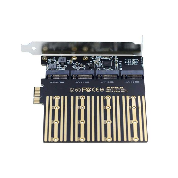 Adaptor chenyang M.2 SSD la PCI-E 4X1,4 SATA SSD,Chipset ASM1064