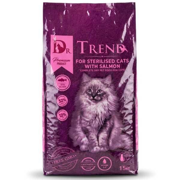Суха Храна за Кастрирани Котки- със Сьомга- 15кг- Sterilised-Dr. Trend