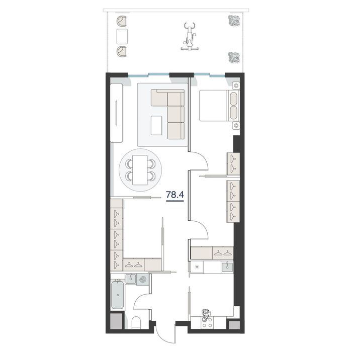 Продам! Nest one 2/3/51 Вид на парк А блок Выгодная Инвестиция